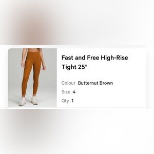 lululemon athletica Fast and Free High-Rise Tight 25" - Butternut Brown